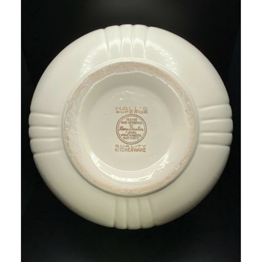 Hall Jewel Large Mixing Bowl 9" Porcelain Tea Autumn Leaf VINTAGE (17) - Picture 3 of 7